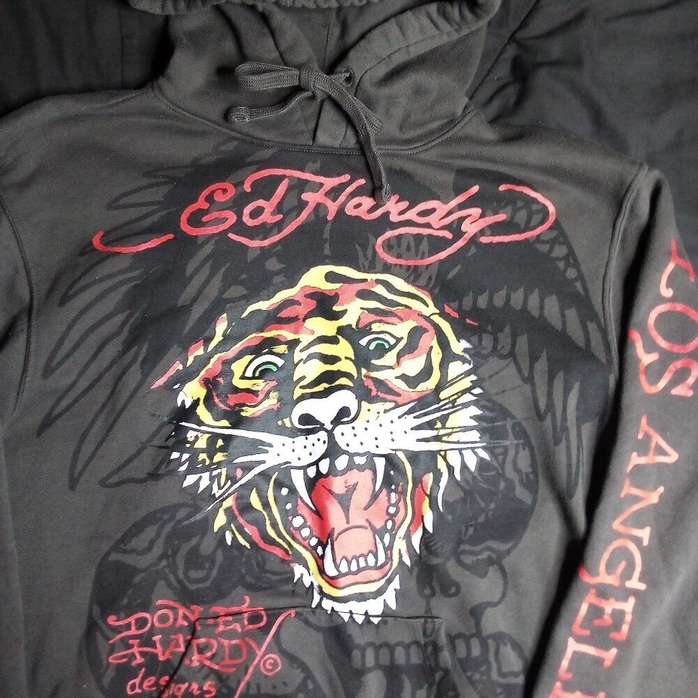 Ed Hardy Tattoo Los Angeles Tiger Hoodie Sweatshirt